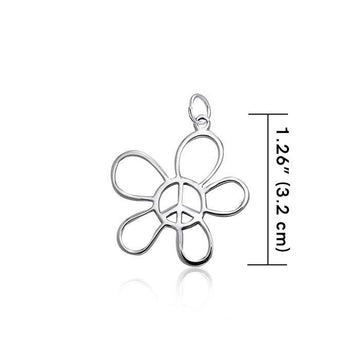 Flower Peace Silver Charm TCM398 - Jewelry